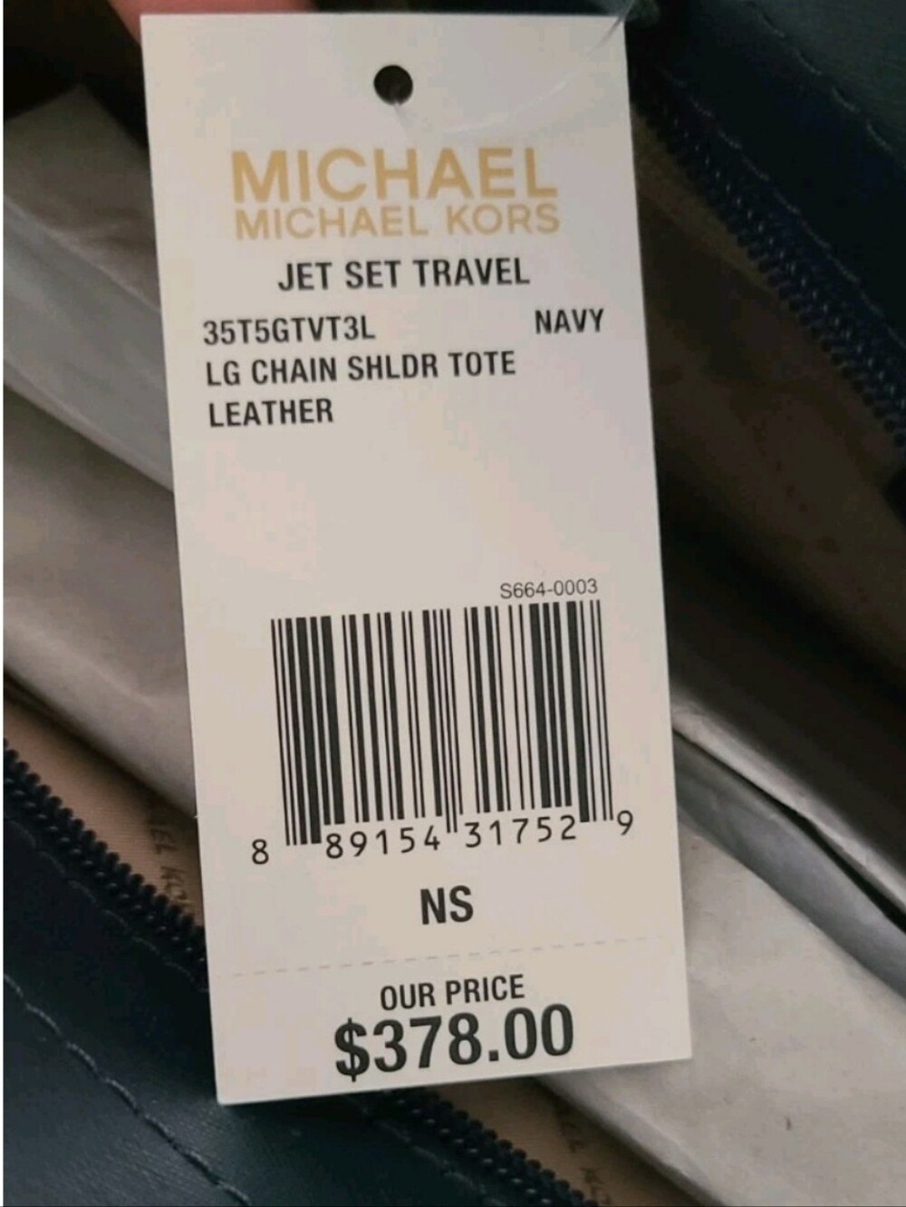 Michael Kors Navy Saffiano Leather Chain-Handle Tote **Authentic** - Picture 6 of 8